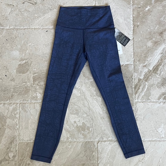 NWT Lululemon Wunder Train High-Rise Tight 25" Blue Thread Dye (Size 4) - Picture 7 of 10
